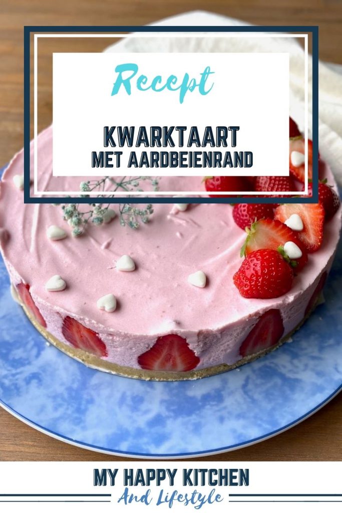 Kwarktaart met aardbeienrand