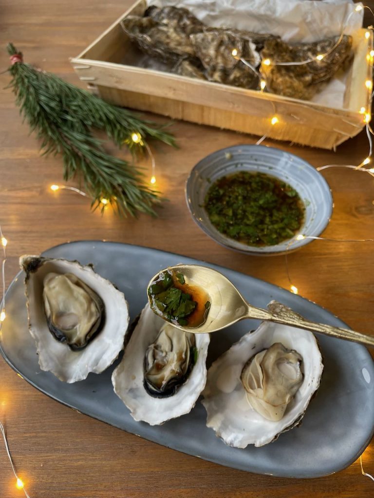 Gestoomde oesters met Aziatische dressing