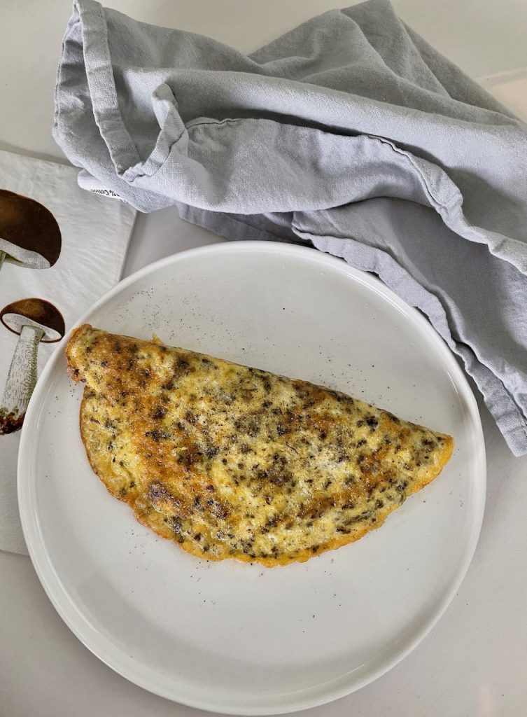 omelet met truffel en kaas