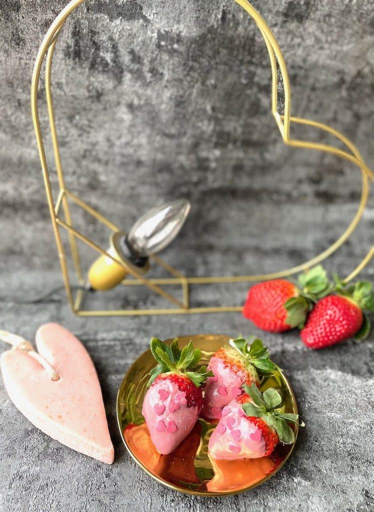 Aardbeien met ruby chocolade