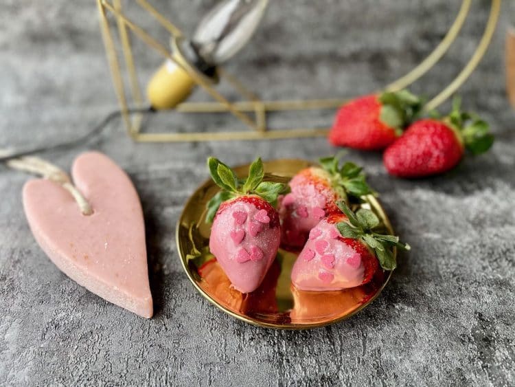 Aardbeien met ruby chocolade