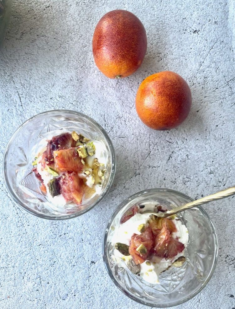 Bloedsinaasappel met ricotta