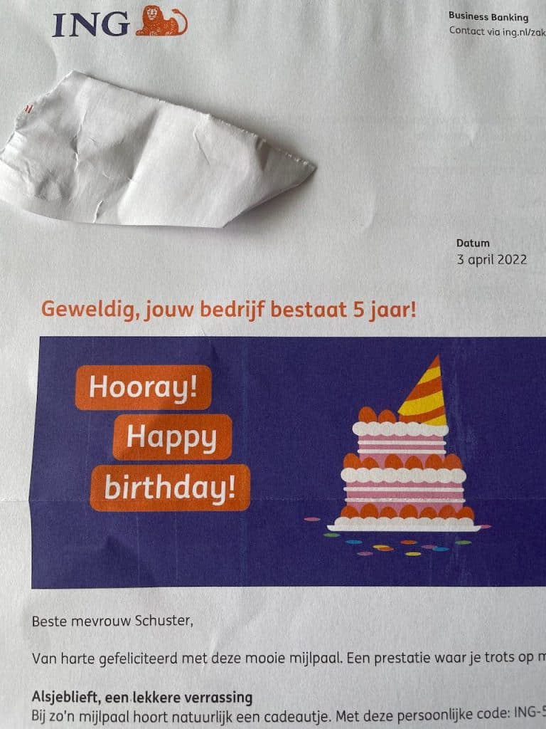 ING verjaardagspost