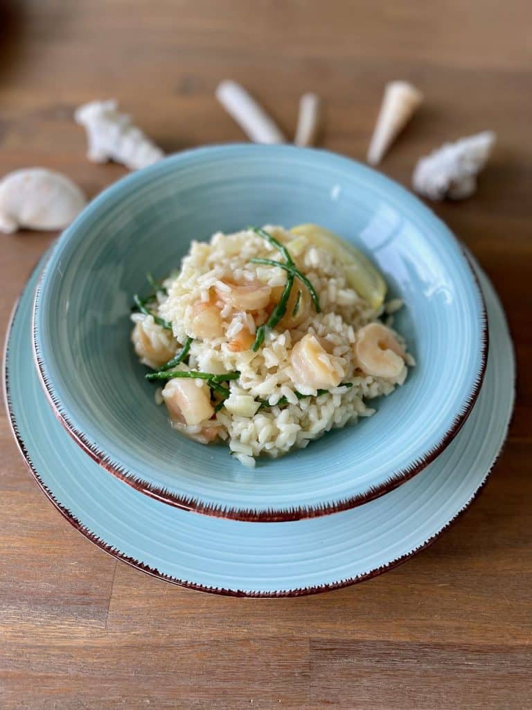 risotto met garnalen en zeekraal