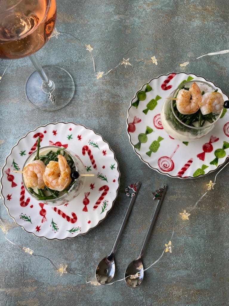 hartige panna cotta met garnalen