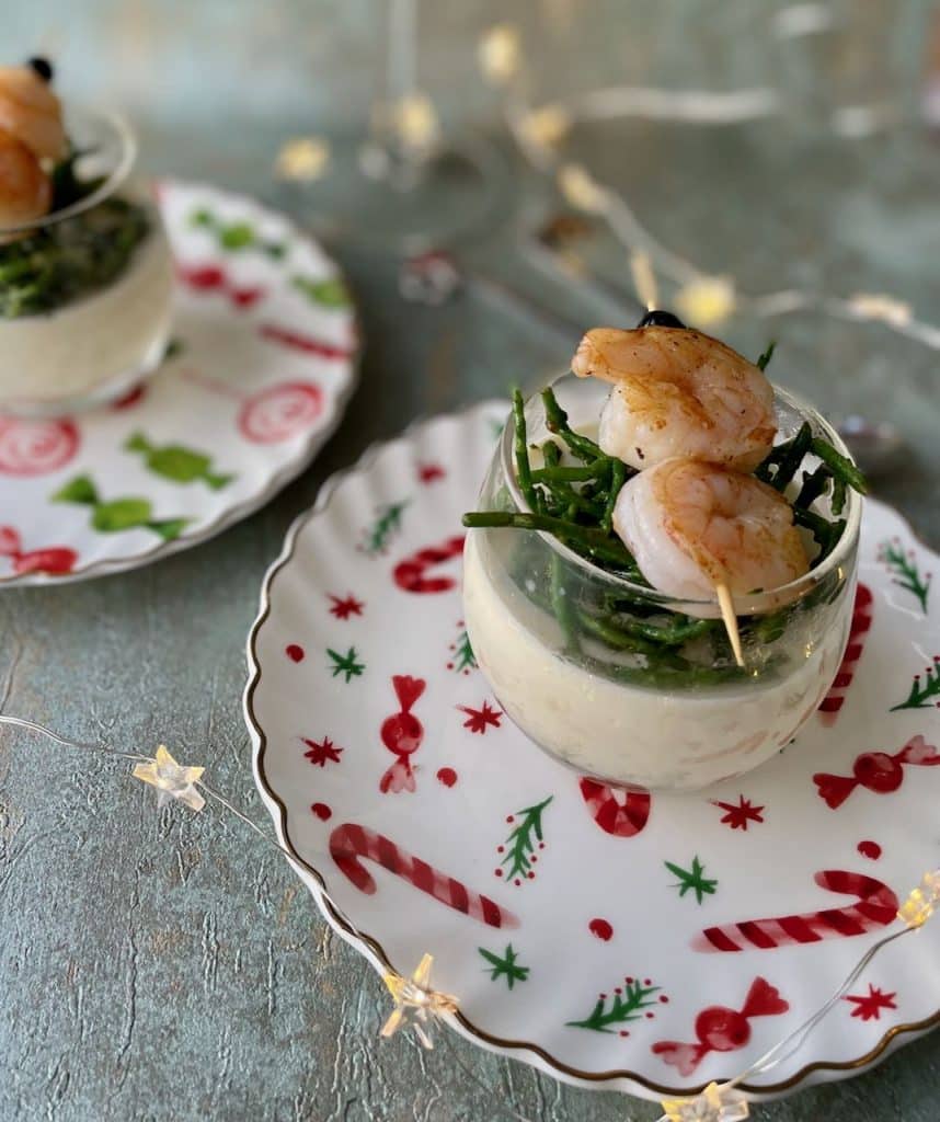 hartige panna cotta met garnalen