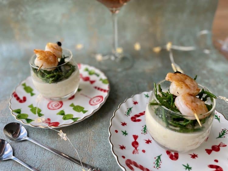 hartige panna cotta met garnalen