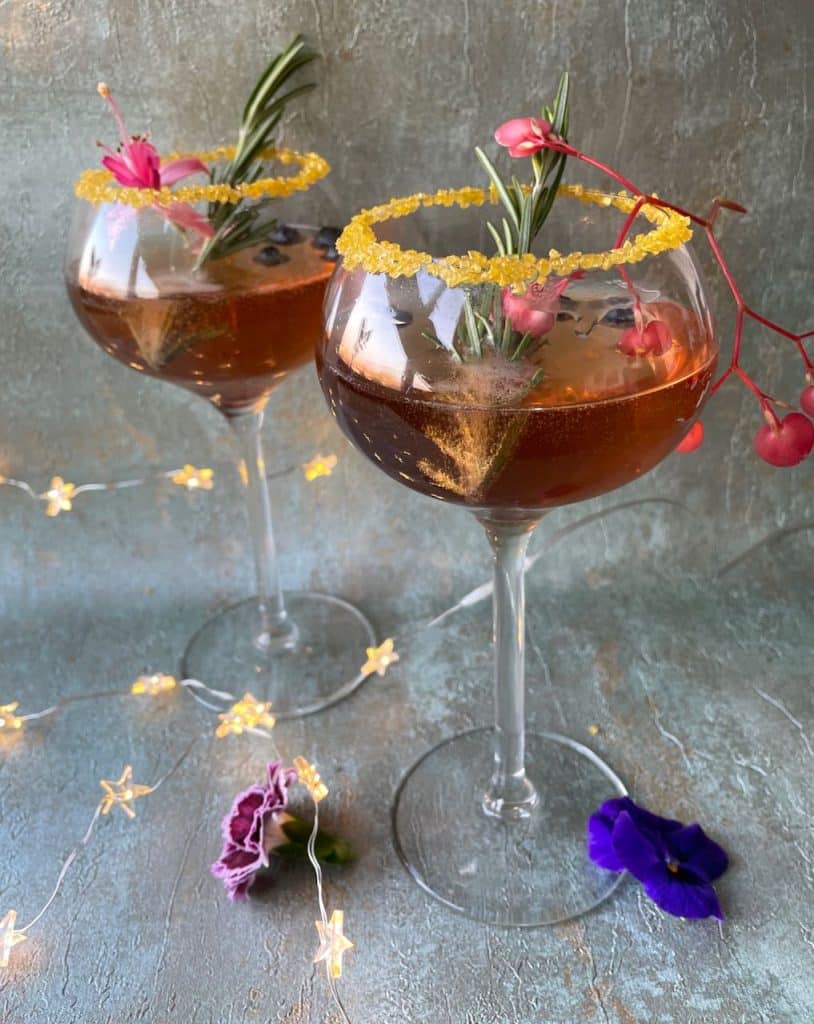Kerstcocktail bosbessen spritz