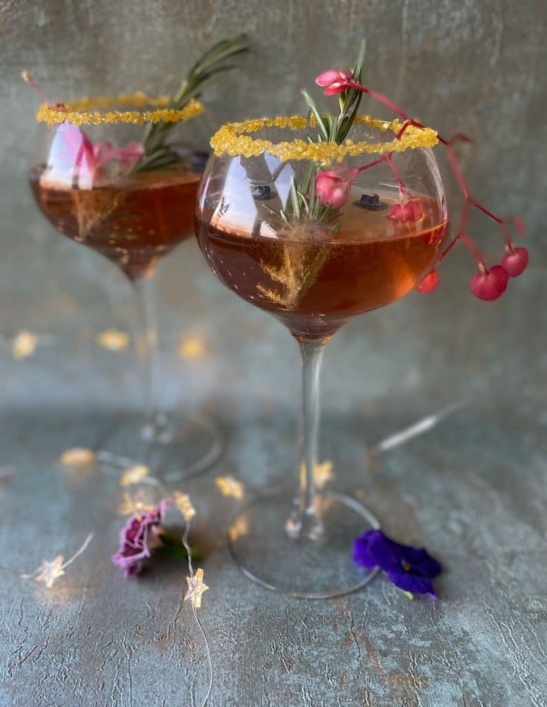 Kerstcocktail bosbessen spritz