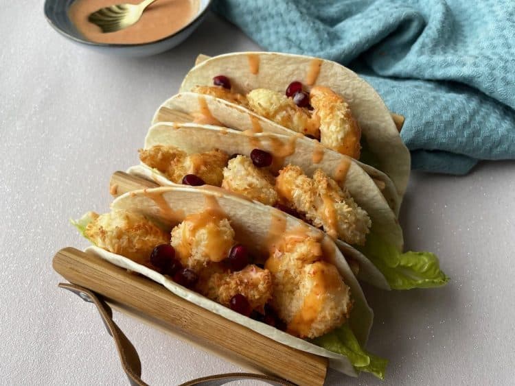taco met coconut shrimps