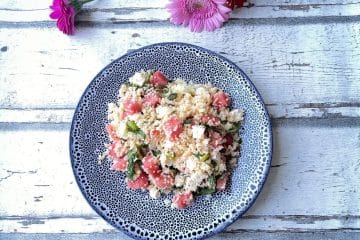 Couscous salade met watermeloen en feta