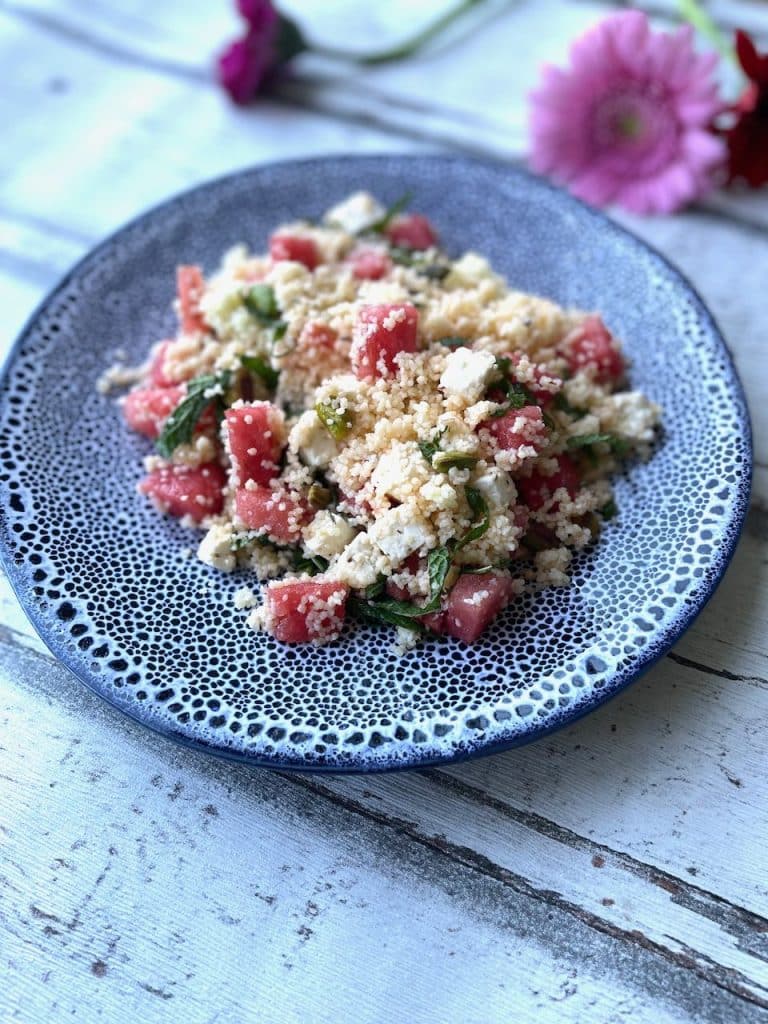 Couscous salade met watermeloen en feta