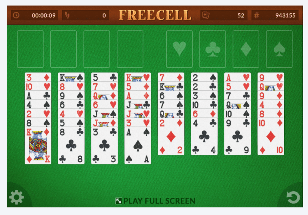 geschiedenis van het kaartspel - freecell
