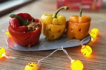 Halloween paprika's met gehakt