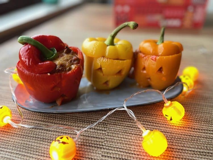 Halloween paprika's met gehakt