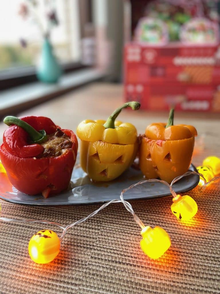 Halloween paprika's met gehakt