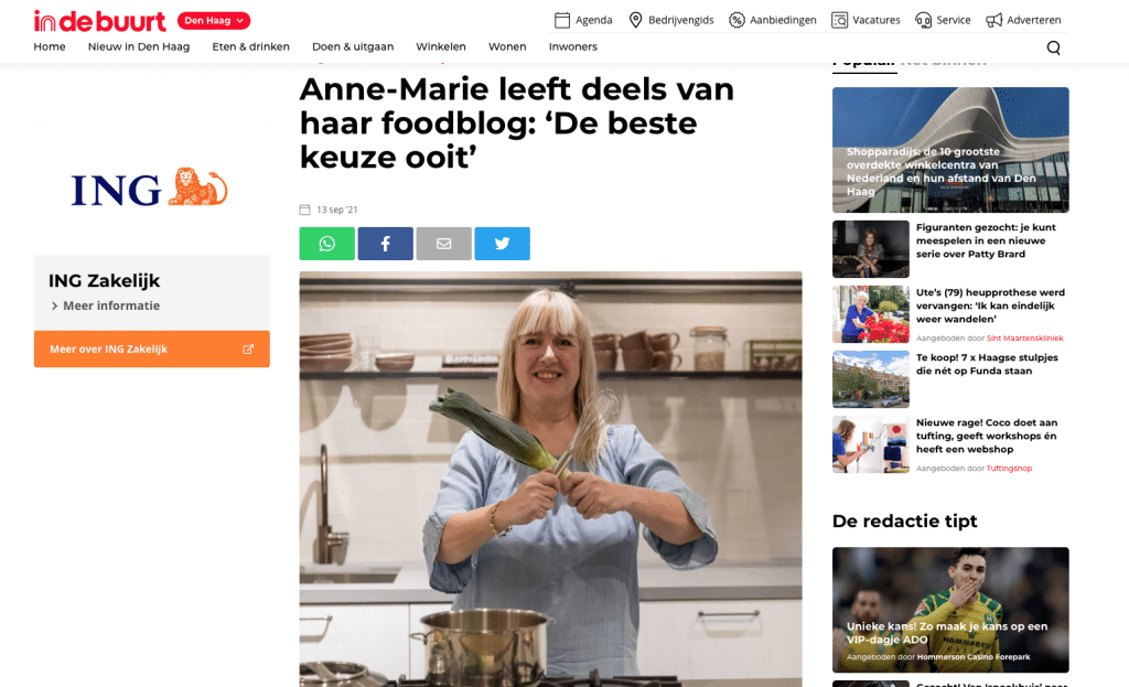 In de media