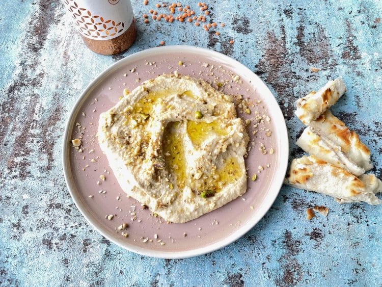 hummus van rode linzen