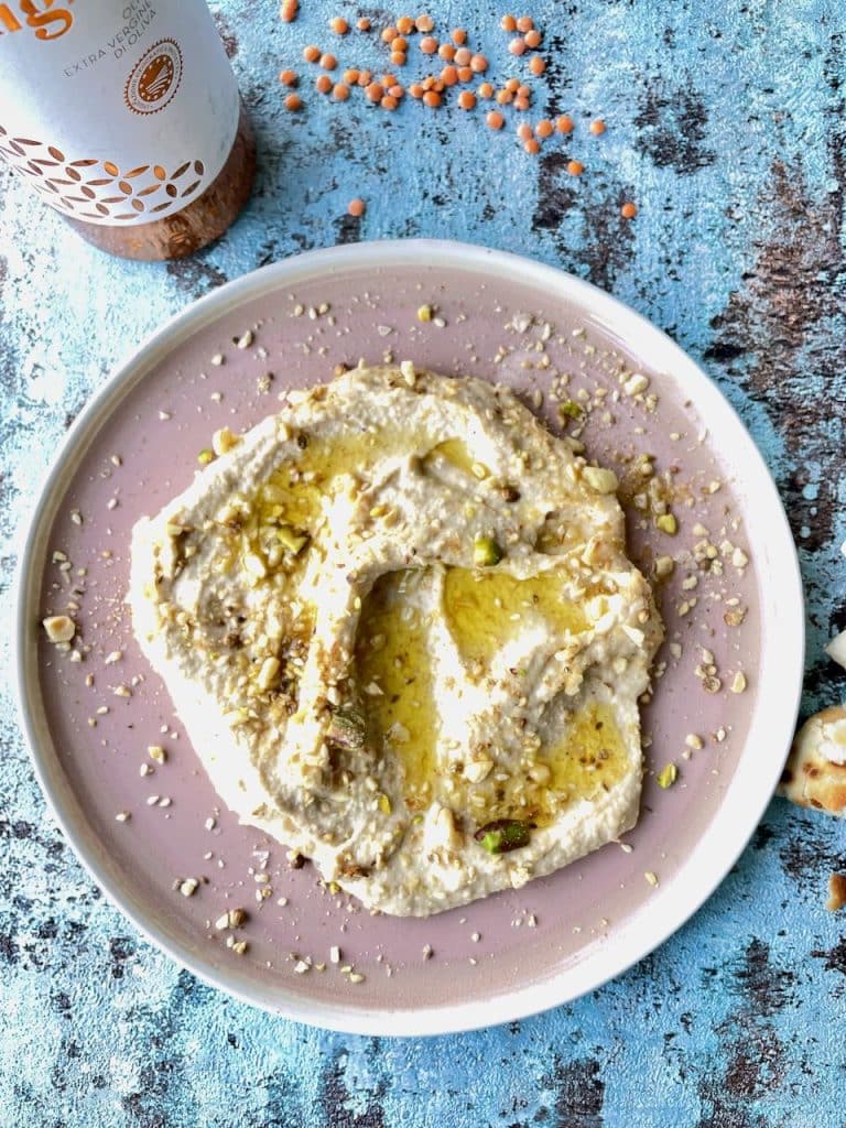 hummus van rode linzen