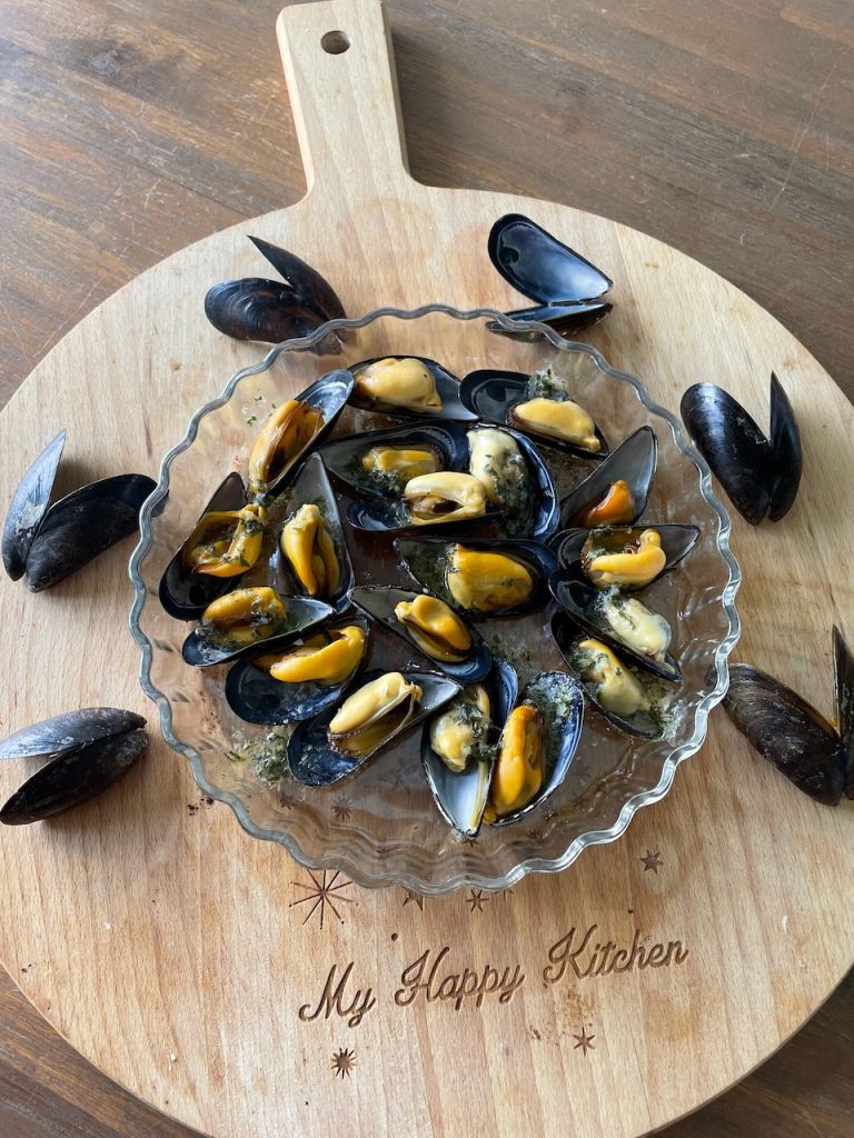gegratineerde mosselen uit de oven