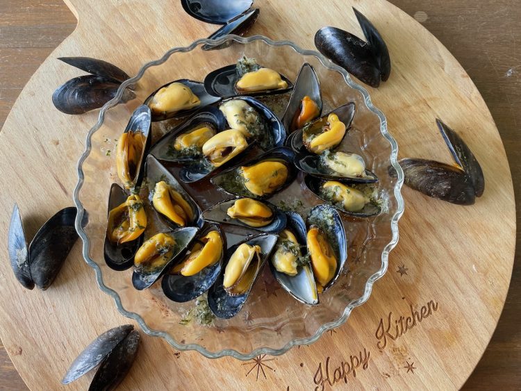 Gegratineerde mosselen uit de oven