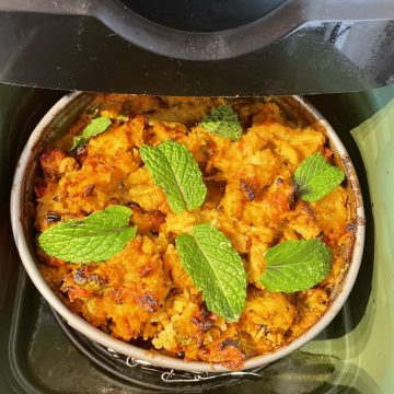 Chicken biryani uit the curry guy airfryer