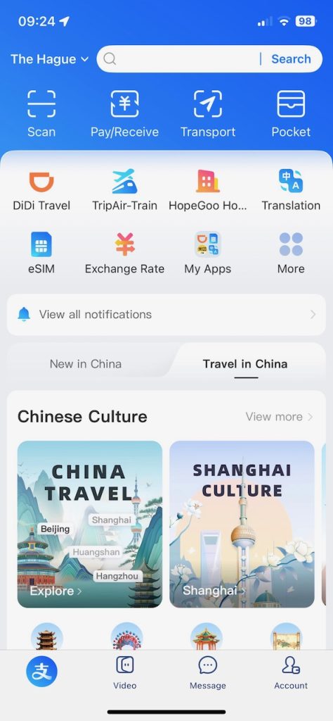 tips en apps om te reizen in China - Alipay