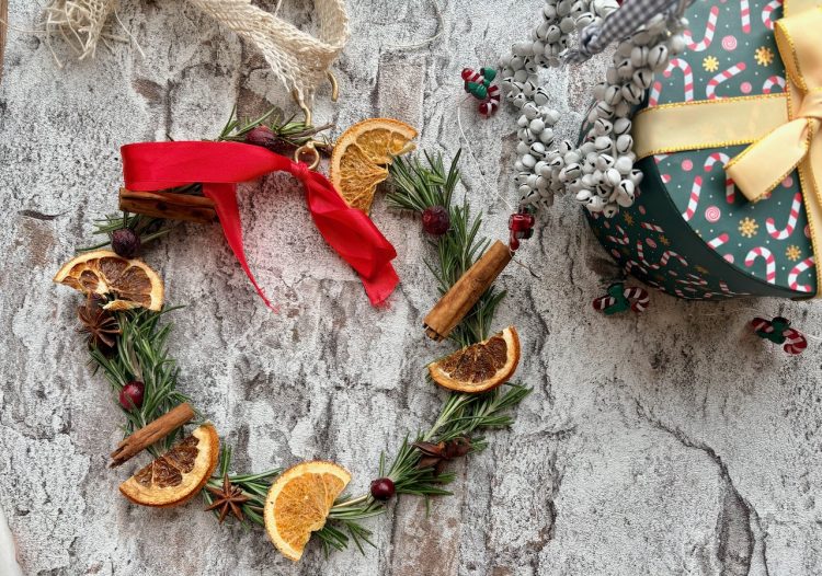 Kerstkrans voor in de keuken