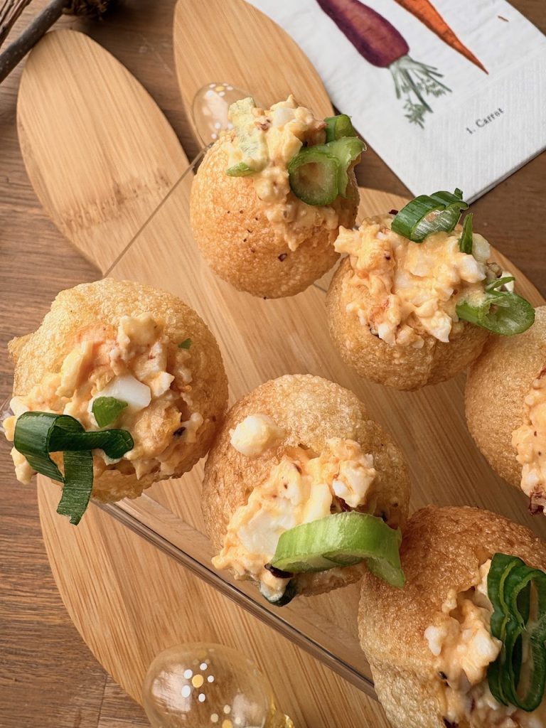 pani puri met pittige eiersalade