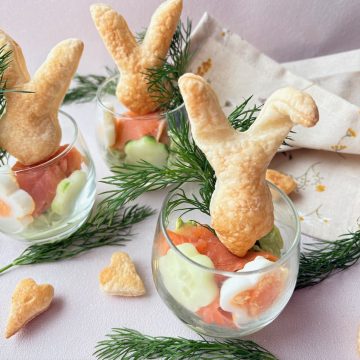 Avocadomousse met zalm voor Pasen