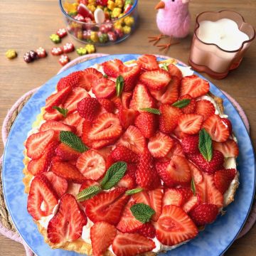 Aardbeientaart met Zwitserse room