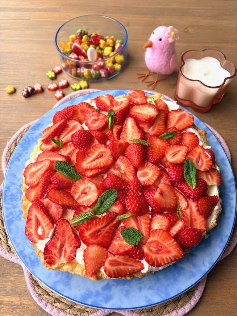 Aardbeientaart met Zwitserse room