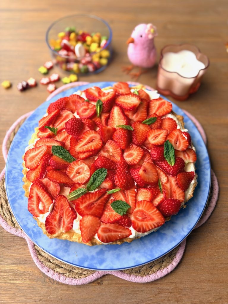 Aardbeientaart met Zwitserse room