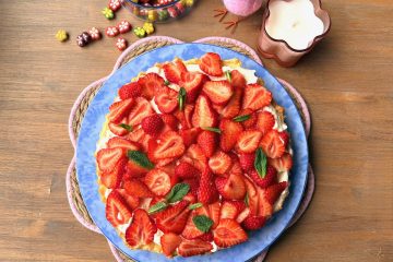 Aardbeientaart met Zwitserse room