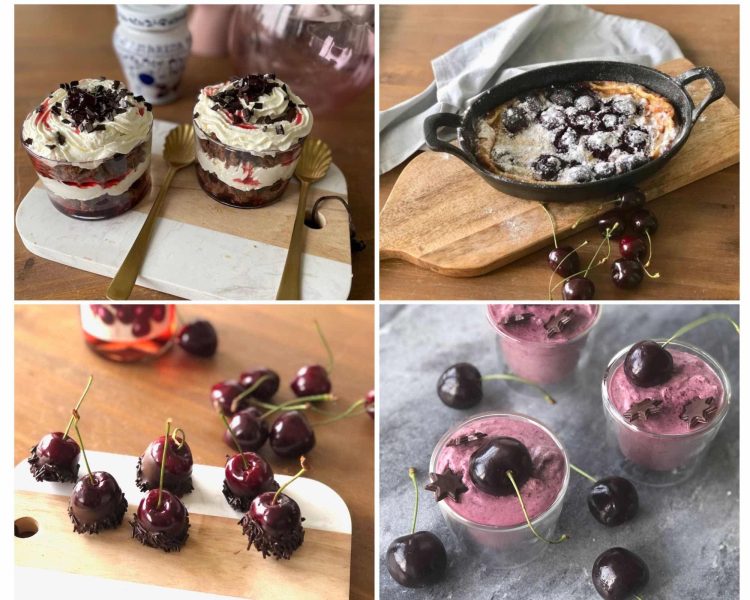 Collage recepten met kersen